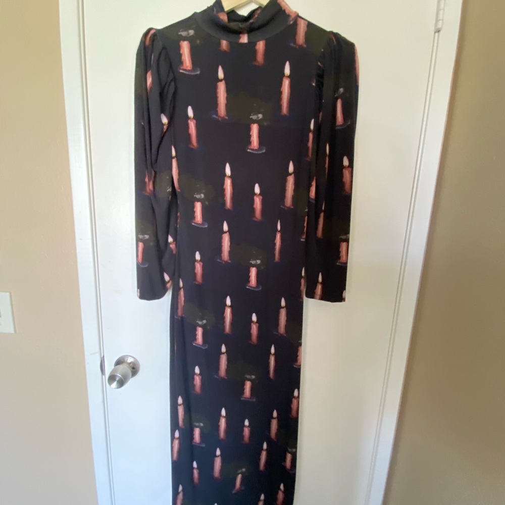 Samantha Pleet Candle Print Demeter Dress, L